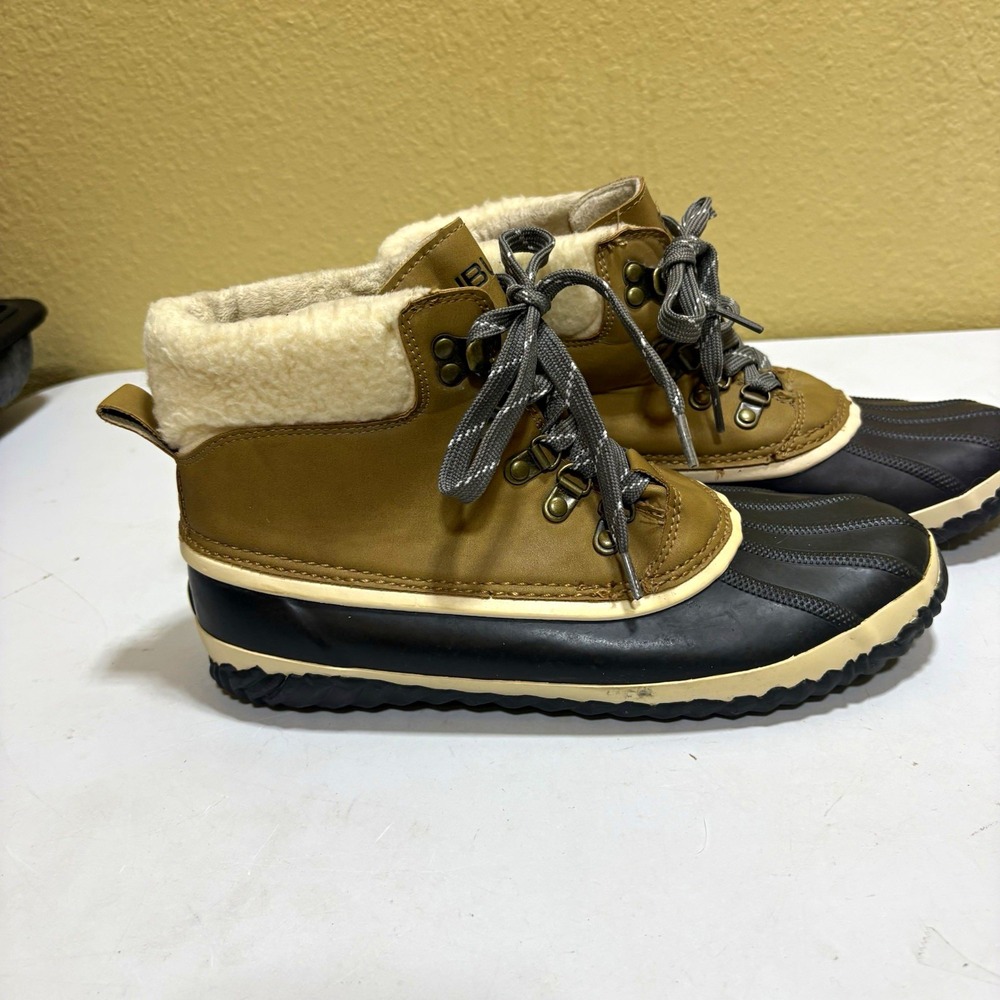 JBU by Jambu Alison Waterproof Duck Boots Womens 10M Tan Black Faux Fur Winter
